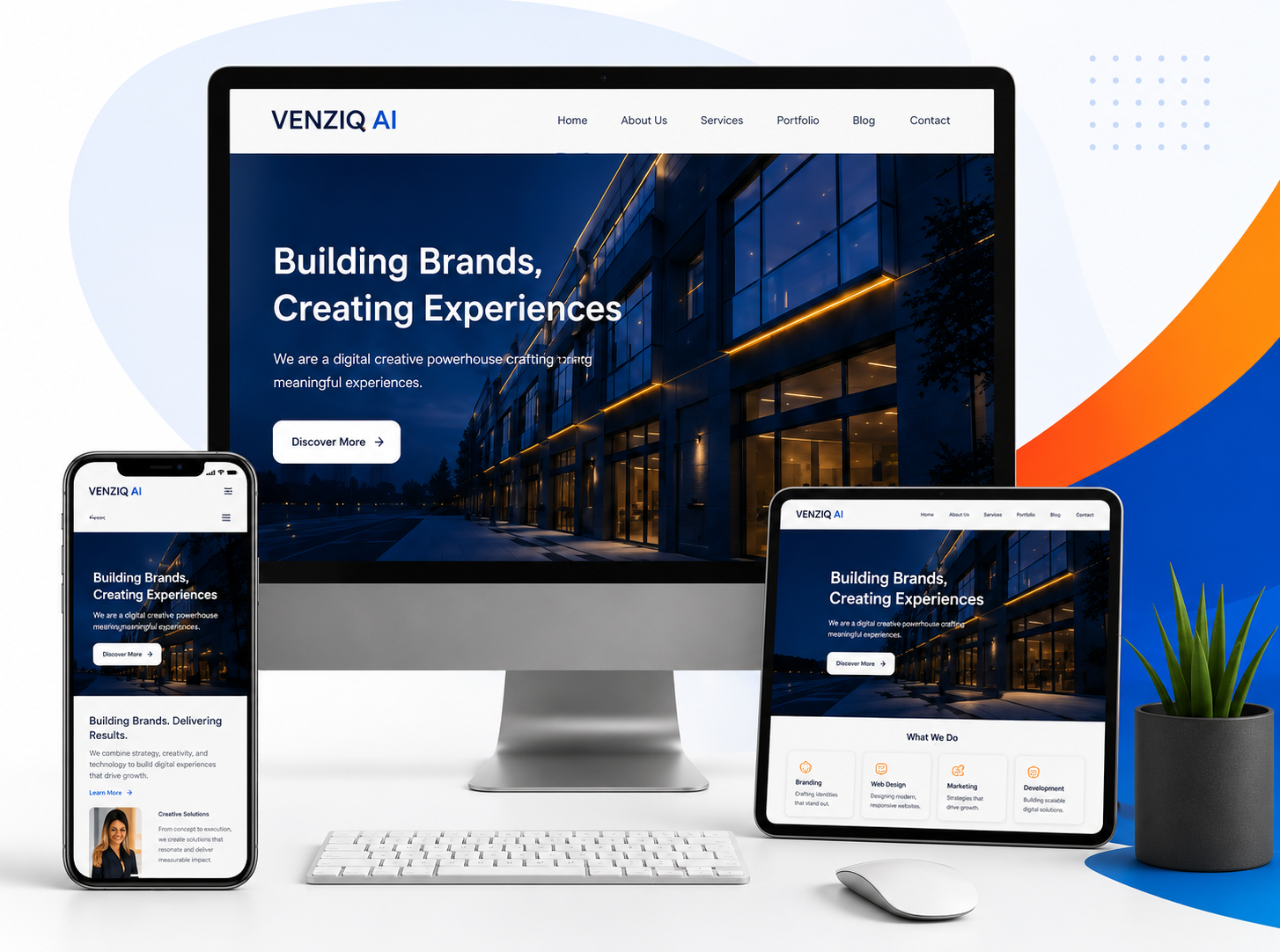 Responsive Screen Previews Desktop Mobile Mockups Layout Showcase
